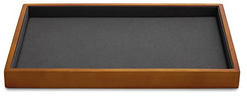 Oirlv Vassoi Piatti Per Gioielli In Legno Massiccio, Impilabili, Cassetto Per Gioielli, Organizer, Espositore, Portagioie (Grigio)