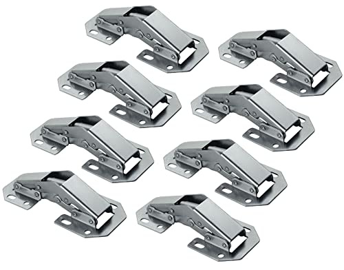 KÖNIG 8er-Set Aufschraubscharnier, 44 x 104 mm, mit Feder, DINKLAGE groß | Schrankscharnier mit Feder.