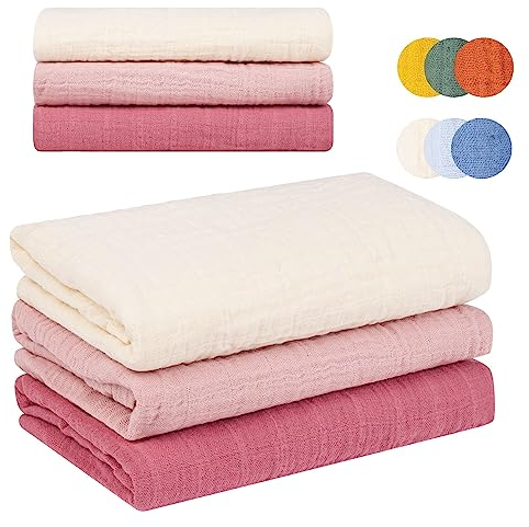 furora BABY Spucktücher Baby 80x80cm XL - 100% Bio Musselin-Baumwolle, sehr weich | Extrem Saugstark, pflegeleicht & waschbar (bei 60 Grad)| Mulltücher Musselintücher, Erstausstattung Neugeborene