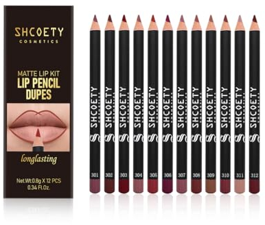 Baorder 12 colori Matte Lip Liner Set, Premium impermeabile matite labbra lisce, lunga durata Nude Liner rossetto per definire e riempire le labbra