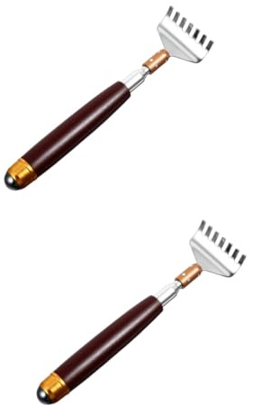 MAGICLULU 2St Teleskopkratzer körper massager kratzer Beutel für Damenbinden Holz kopfmassagegerät kopfmassager Schaber werkzeug einziehbarer Kratzer Massagekratzer Erwachsener Spatel Metall
