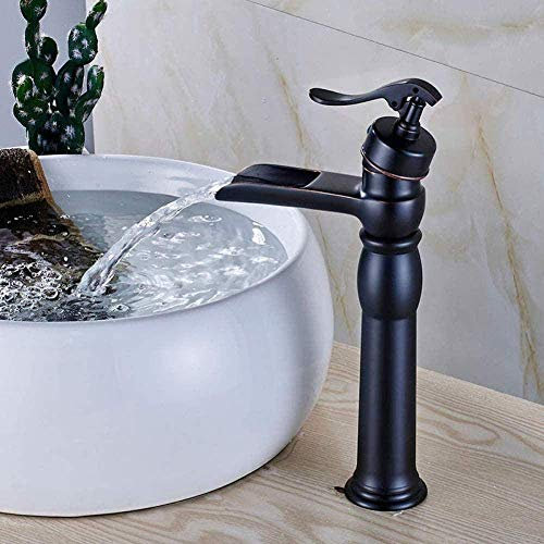 ALDDPWE Faucet Kitchen Tap Brushed Nickel Waterfall Faucet Deck D Pump Shape Hot Cold Water Tap Single Handle Brass Mixer Tap Keep it in mind