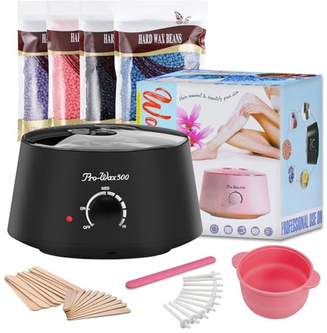 XWXO Premium Wax Machine,Waxing Kit for Hair Removal，Digital Wax Kit for Professional With with Easy-Clean Silicone Pot,at Home Heater for Nose,Eyebrow and Full Body Hot Waxing Kit 400g
