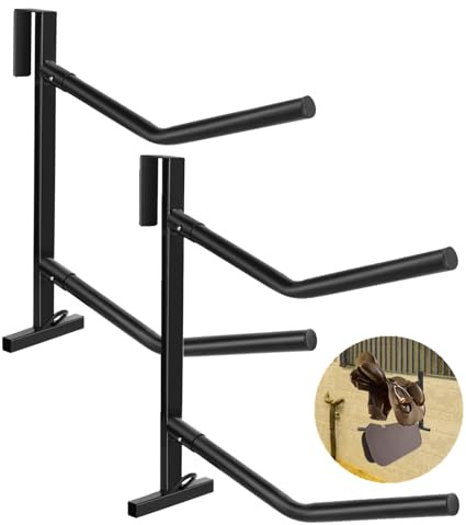 HDYEGY 2 Pack Portable Saddle Rack,Heavy Duty Removable Saddle Rack Stand Double Saddle Rack for English and Western Style Saddles