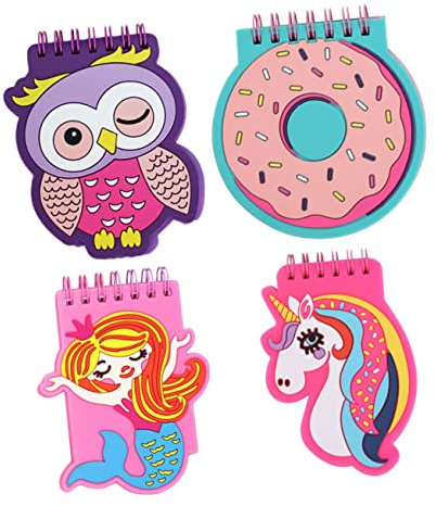 STOBOK Loseblatts Spiralnotizbuch 4 Stück Pvc Softcover Cartoon Design Mehrzweck Notizblock Für Büro Schule Und Reise
