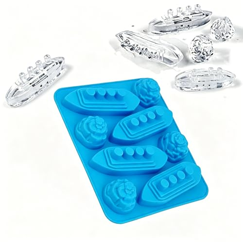 Titanic & Ice-Burg Ship Sailing Ice Cube Bar Novelty Funny Silicon Mould Tray，Titanic,Ice Cubes