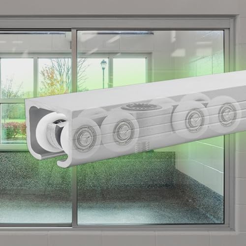 Binario Per Porta Scorrevole Set di ferramenta per porte scorrevoli a binario nascosto, 100 120 160 180 200 240 CM Kit binario per porta a scomparsa per esterno/interno, binario per porta(Silver,208.3