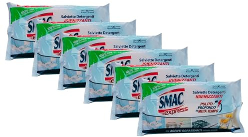 Confezionde Di Salviette Detergenti Superfici IGIENIZZANTI, Con Agenti Sgrassanti Cattura Sporco. Per Un Pulito Profondo In Metà Tempo. Confezione Da 80 Salviette (6 Confezioni)