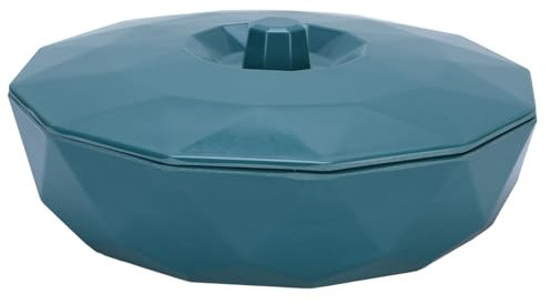 Haofy Bandeja para Servir Bocadillos Giratorios con Tapa, Diseño Sellado de Placas Organizador de Frutas Secas Extraídas, Recepción de Recepción de Huéspedes, Oficinas Compartidas (BLUE)