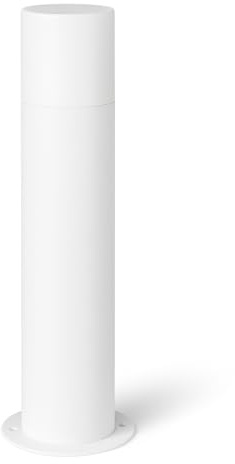 damastoreitalia Lampione paletto da giardino esterno in alluminio con attacco E27 12W 1160 lm Luce Fredda 6500K IP54 impermeabile moderno (Bianco - Luce Fredda 6500K)