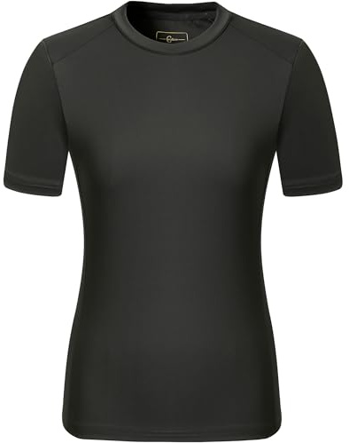 Covalliero – T-shirt för kvinnor, årsdag, – kortärmad tröja med rund hals – ventilerande och kroppsnära ridtröja – lätt sportskjorta – ridkläder i grafit och 5 storlekar, grafit, L