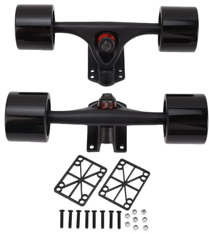 RiToEasysports Truck, 7 Inch Aluminum Alloy Trucks with Wheels 65x51mm Longboard Wheels Combo Set for Road Board Dance Board