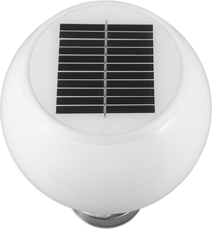 HAMPPLIES Lámpara Solar De Poste Redonda Led Blanca Para Exterior Luz De Columna Para Jardín y Terraza Fácil Instalación Iluminación Vibrante Cables