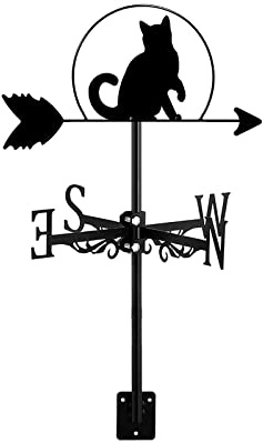 Gatto, Gattino, banderuola, banderuola segnavento, Animali, Ornamento, Strumento di misurazione in Metallo per Giardino pensile, Patio, Cortile, Fattoria, Cat~b (Cat~e)