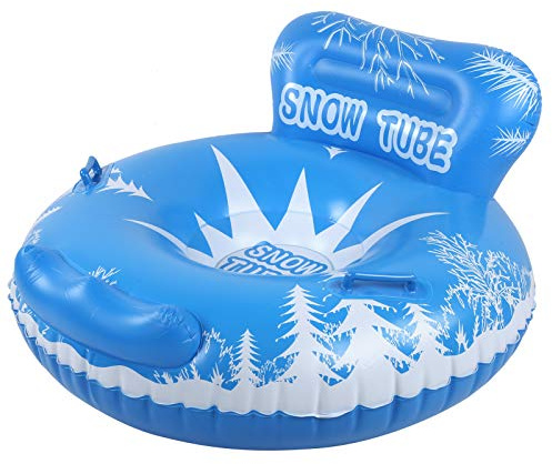 ZAICOLER Snow Tube, 115x115x66cm PVC Vinter Outdoor Uppblåsbara Skidringar Leksak Floated Skiing Board Blå + Vit för Barn Vuxna