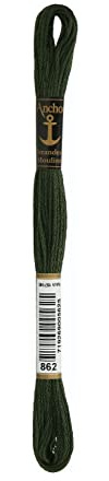 Anchor Sticktwist 4635000-00862 russischgrün Stickgarn, 100% Baumwolle