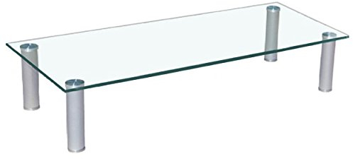 Euro Tische TV-Board TV-Rack Glas in 3 verschiedenen Größen & Farben - perfekt geeignet als Fernsehtisch oder Bildschirmständer, Klar-Glas - 100cm