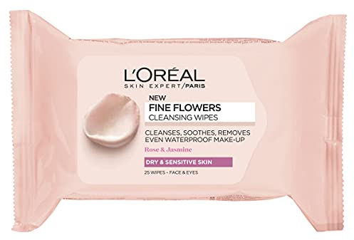 L'Oreal Paris Fine Flowers Cleansing Wipes-Dry and Sensitive Skin x25