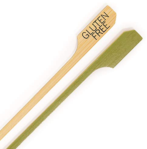 BambooMN - Gluten-Free Label Marker Bamboo Paddle Pick - 3.5 (9cm) - 300 Pieces
