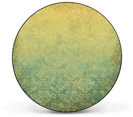 banjado Magnettafel Ø 47cm Schwarz - Magnetwand aus Metall - Magnetpinnwand als Memoboard - Pinnwand Magnettafel Küche, Büro, Kinderzimmer inkl. 4 Magnete & Montageset - Vintage Messing