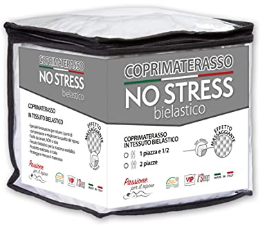 V.I.P. VERY IMPORTANT PILLOW - Coprimaterasso Bielastico No Stress Rilassante Effetto Massaggiante, Made in Italy, Bianco, cm 170x200x20h Matrimoniale