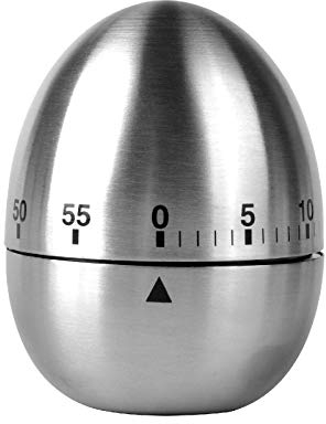 Jayron JR-WG015 Temporizador de Cocina para Huevos,Alarma Giratoria Mecánica de Acero Inoxidable,Temporizador de Cuenta Regresiva de 60 Minutos para Cocinar