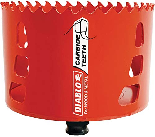 Diablo Hartmetall-Lochsäge, 10,2 cm Durchmesser, 5,1–1 cm Länge | Ideal für Holz und Metall – passend für Snap-Lock Plus Dornsystem, werkzeugloser Steckauswurf – DHS4000CT