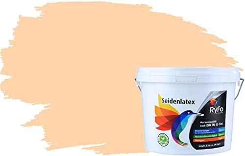RyFo Colors Seidenlatex Trend Orangetöne Cremeorange 3l - bunte Innenfarbe, weitere Orange Farbtöne und Größen erhältlich