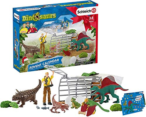 SCHLEICH 98064 Dinosaurs Spielset - Adventskalender 2020 mit vielen Einzelfiguren, für Kinder ab 3 Jahren
