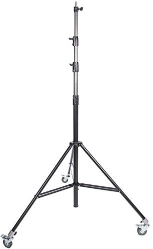 13ft 4M Heavy Duty Light Stand with Pulleys, Adjustable Metal Tripod Stand Spring Cushioned, Photography Wheeled Stand for Photo Studio Monolight, Softbox, Reflector and Other Photographic Equipment