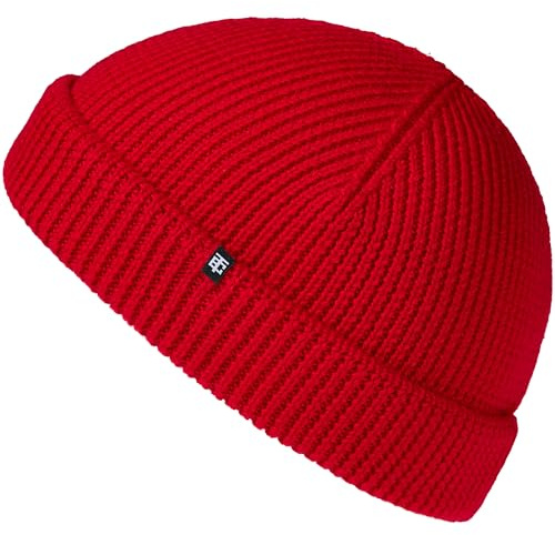 Enter the Complex® Merino Fisherman Beanie Herren, Trawler Fischermütze | Kurze Mütze aus 100% extrafeiner Merinowolle – die Trawler Mütze für Damen und Herren mit fest fixiertem Umschlag