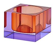 Gift Company Teelichthalter Sari XS, Windlicht, Dekolicht, Kristallglas, Lila, Orange, 3.7 cm, 1096902011