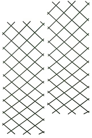 Spetebo Rankgitter aus Kunststoff 2er Set ausziehbar - 200 x 100 cm - Scherenspalier für Kletterpflanzen - Rank Hilfe Gitter Zaun Spalier