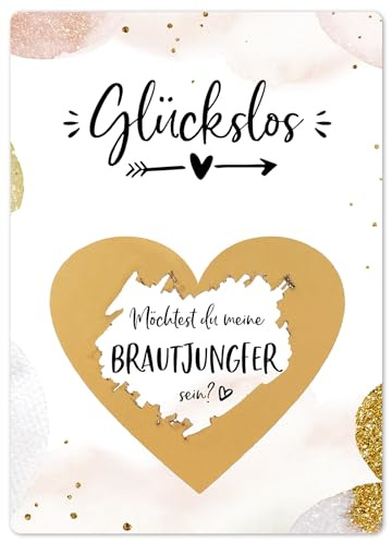 JoliCoon Rubbelkarte Brautjungfer fragen, Willst du meine Brautjungfer sein | 350g Designerpapier, fühlbare UV-Lack-Veredelung, für eine besondere Hochzeitsfrage, Premium-Papeterie