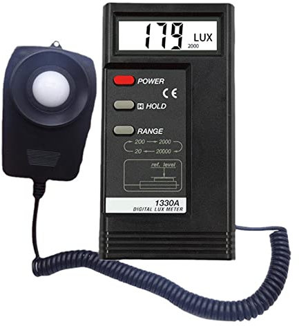 Mesureurs de lumière 1330A Compteur d'éclairement Compteur de lumière, Photomètre de haute précision Compteur de lumière numérique Compteur de lumière Testeur d'éclairement ( Size : 1330A range )