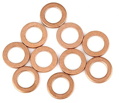 A ABSOPRO Cuivre Rondelle 8x12x1.5mm Plat Étanchéité Écraser Joint Anneau (Ensemble de 10)