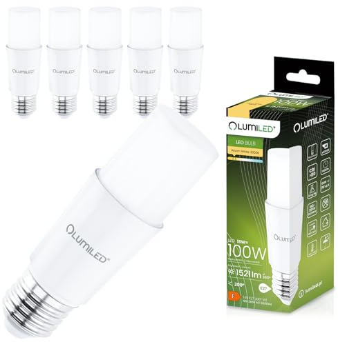 LUMILED 6x E27 LED Lampen Stabform 15W LED Stick Birnen entspricht 100W Glühbirne 1521lm Warmweiß 3000K Maiskolben Leuchtmittel Energiesparlampe Blendfreie Beleuchtung für Leselampe T45 Stablampe