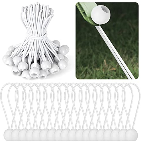 Elastici con Sfera,Corde Elastiche con Sfere,50 Pezzi Corda Elastica per Teloni,Bungee Ball in Gomma,Elastici con Pallina,Elastici Fissaggio
