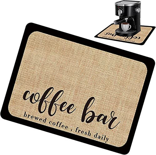 Alfombrilla de bar de goma para café, alfombrilla de drenaje absorbente de cocina, alfombrilla para cafetera, alfombrilla para cafetera, alfombrilla antideslizante para cocina (café, 30 x 40 cm)