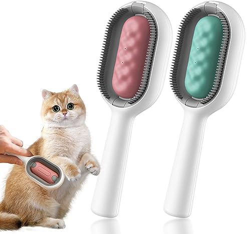 JVHLOV Pack of 2 Cat Brush, Multifunctional Pet Cleaning Brush, Pet Hair Removal Comb with Water Tank, for Massage Care and Remove Hair