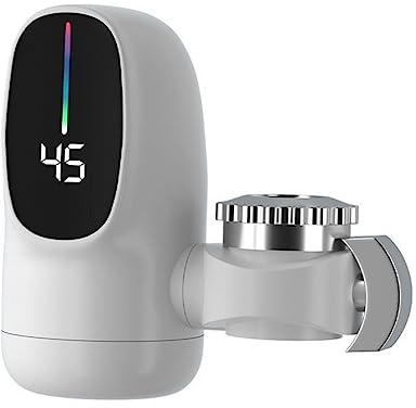 Gsrimgratoe Calentador de Agua EléCtrico InstantáNeo de 3000W, Grifo, Pantalla Digital, Calentador de Agua del Grifo para Grifo de BañO, Enchufe de la UE