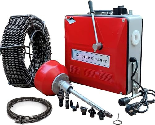 CDZHLTG Desatascador Eléctrico de Tuberías 900W, Máquina de Limpieza de Tuberías 400U/min Espirales de 20 mm a 110 mm, Desastacador de Desagües Limpiador de Barrena de Drenaje de Alcantarillas
