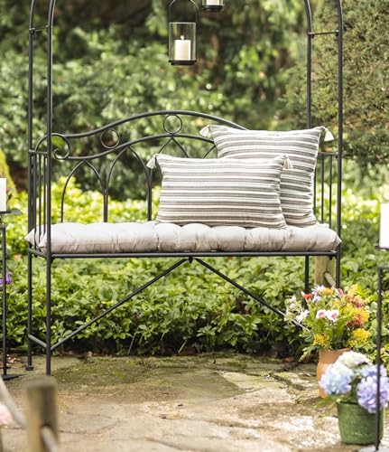 Dekoleidenschaft Bankauflage Beige aus Baumwolle, 40x120 cm, dick gepolstert, Sitzauflage für Gartenbank, Sitzpolster für Küchenbank, Bankkissen, Bankpolster, Polsterauflage