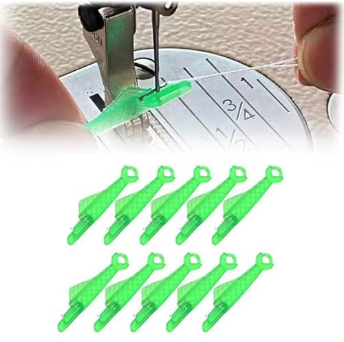 Aikeis 10er-Pack Kleiner Fischmaul-Nadeleinfädler, automatischer Näheinfädler, Schnellnähmaschinenring, Selbsteinfädler-Werkzeug (3,1 x 0,9 cm)
