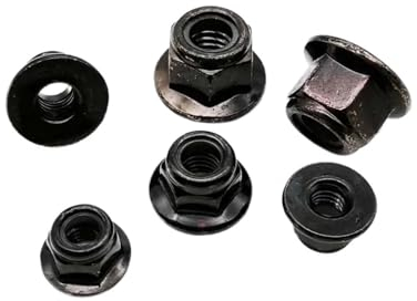 Muttern Sicherungsmuttern Klemmmutter, 2/5/10 Stück M3 M4 M5 M6 M8 M10 M12 Schwarzer Kohlenstoff 304 A2 Edelstahl Sechskantflansch Nyloneinsatz Kontermutter Selbstsichernde Nylock-Kontermutter(Black c