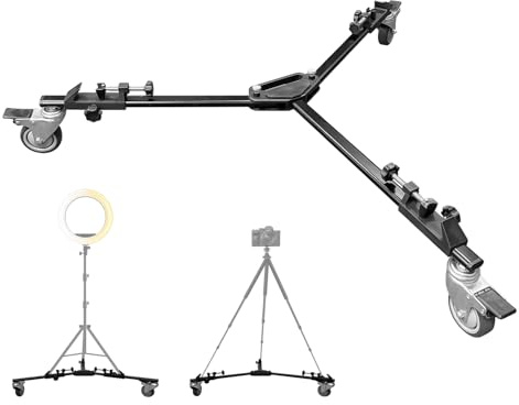 LimoStudio (2 Pack) Heavy-Duty Adjustable Tripod Dolly Wheels for Smooth Camera Movement - Compatible with Various DSLRs, AGG3435