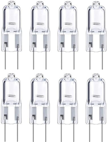 LISOCLU GY6.35 Halogenlampen 20 W G6.35 20 W 35 W 12 V Halogenlampen 12 Volt Halogenlampe Bi-Pin Basis Glas transparent Linse warmweiß 2700 K (8 Stück) 20 W