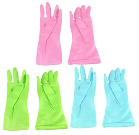 WATIIFUFU 3paare Wasserdichte Gummihandschuhe Für Küche Und Haushalt Rutschfeste Spülhandschuhe Dicke Und Robuste Handschuhe Für Reinigungsarbeiten Und Handwäsche