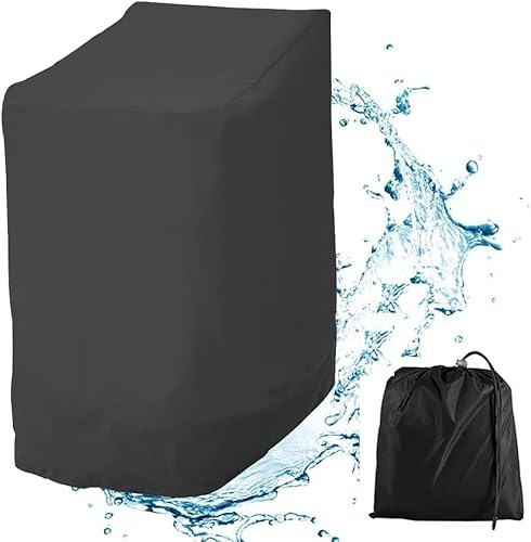 Housse de protection pour chaises de jardin empilables 210D Oxford avec cordon réglable 114 x 85 x 65 cm
