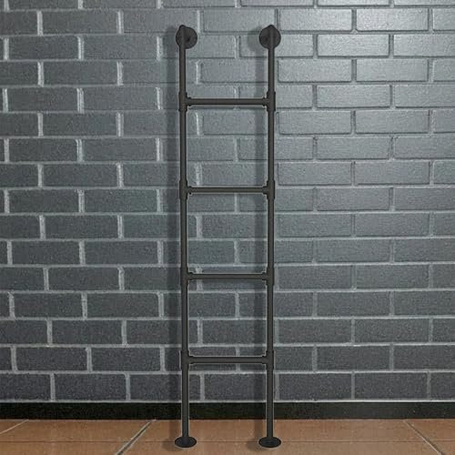 Schwarze Schmiedeeiserne Feuerleiter, für Kellerfenster, Brunnen, rutschfest, Sicherheitsleiter (280 cm)